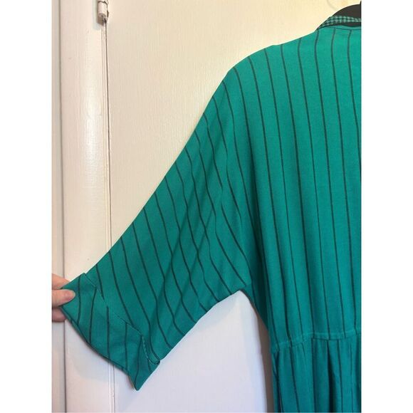 Vintage Ilse M 1980’s teal green button down midi dress size 6/8 - Picture 10 of 16